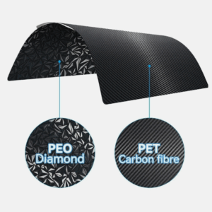 Placa Base Doble - PET + PEO DIAMANTE Y EFECTO CARBONO Bambu Lab A1